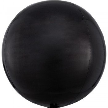 Black, Fekete Gömb Fólia lufi 40 cm Black, Fekete Gömb Fólia lufi 40 cm