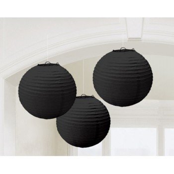 Black, Fekete lampion 3 db-os szett 20,4 cm Black, Fekete lampion 3 db-os szett 20,4 cm