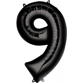 Black óriás szám fólia lufi 9-es, 86*55 cm Black óriás szám fólia lufi 9-es, 86*55 cm