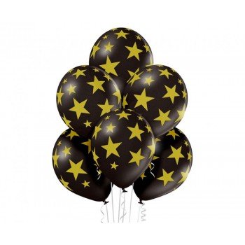 Black Star, Csillagos léggömb, lufi szett 6 db-os 30 cm (12 inch) Black Star, Csillagos léggömb, lufi szett 6 db-os 30 cm (12 inch)