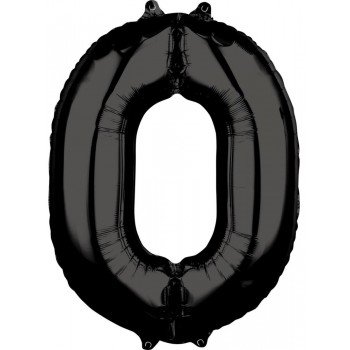 Szám Fólia lufi 0-ás, Black 66*50 cm Szám Fólia lufi 0-ás, Black 66*50 cm