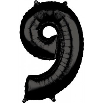 Szám Fólia lufi 9-es, Black 66*43 cm Szám Fólia lufi 9-es, Black 66*43 cm
