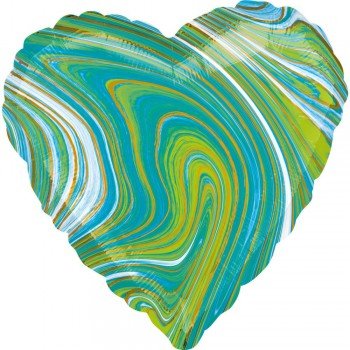 Blue Green Heart, Kék Zöld Szív Fólia lufi 43 cm Blue Green Heart, Kék Zöld Szív Fólia lufi 43 cm