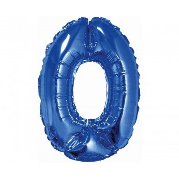Blue, Kék 0-ás mini szám fólia lufi 35 cm Blue, Kék 0-ás mini szám fólia lufi 35 cm