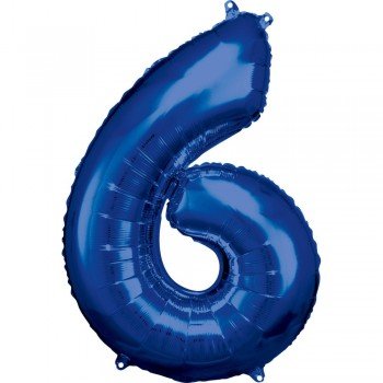 Blue óriás szám fólia lufi 6-os, 88*55 cm Blue óriás szám fólia lufi 6-os, 88*55 cm