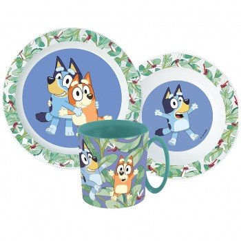 Bluey Leaves étkészlet, micro műanyag szett bögrével 265 ml Bluey Leaves étkészlet, micro műanyag szett bögrével 265 ml