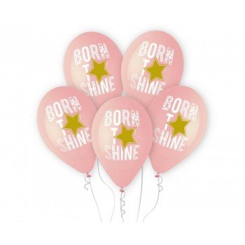 Born to Shine Pink léggömb, lufi 5 db-os 13 inch (33 cm) Born to Shine Pink léggömb, lufi 5 db-os 13 inch (33 cm)