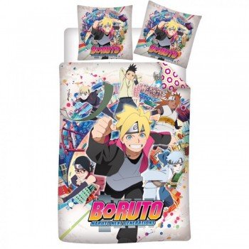 Boruto Ninja Squad ágyneműhuzat 140×200cm, 63×63 cm microfibre Boruto Ninja Squad ágyneműhuzat 140×200cm, 63×63 cm microfibre