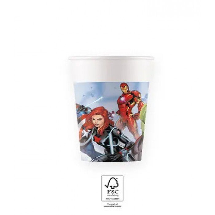 Avengers Infinity Stones, Bosszúállók papír pohár 8 db-os 200 ml FSC
