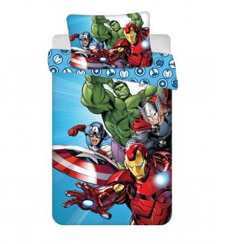 Bosszúállók Light Blue gyerek ágyneműhuzat 100×135 cm, 40×60 cm