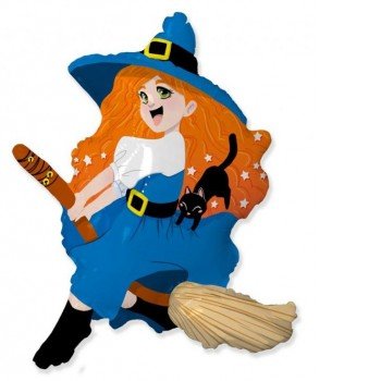 Witch on Broom, Boszorkány fólia lufi 104 cm Witch on Broom, Boszorkány fólia lufi 104 cm