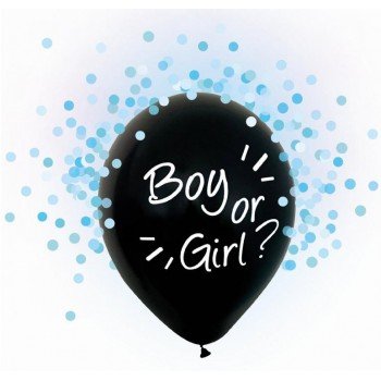 Boy or Girl, Kék konfettivel töltött léggömb, lufi 4 db-os 12 inch (30 cm) Boy or Girl, Kék konfettivel töltött léggömb, lufi 4 db-os 12 inch (30 cm)