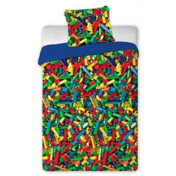 Bricks, Lego mintázatú ágyneműhuzat Blue 140×200cm, 70×90 cm Bricks, Lego mintázatú ágyneműhuzat Blue 140×200cm, 70×90 cm