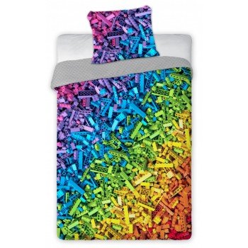 Bricks, Lego mintázatú ágyneműhuzat Colorful 140×200cm, 70×90 cm Bricks, Lego mintázatú ágyneműhuzat Colorful 140×200cm, 70×90 cm