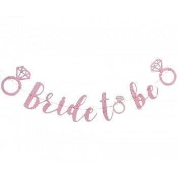 Bride To Be pink papír felirat 3 m Bride To Be pink papír felirat 3 m