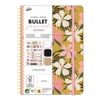 Bullet Journal, Blossom Mintás tervező füzet A5 matricával Bullet Journal, Blossom Mintás tervező füzet A5 matricával