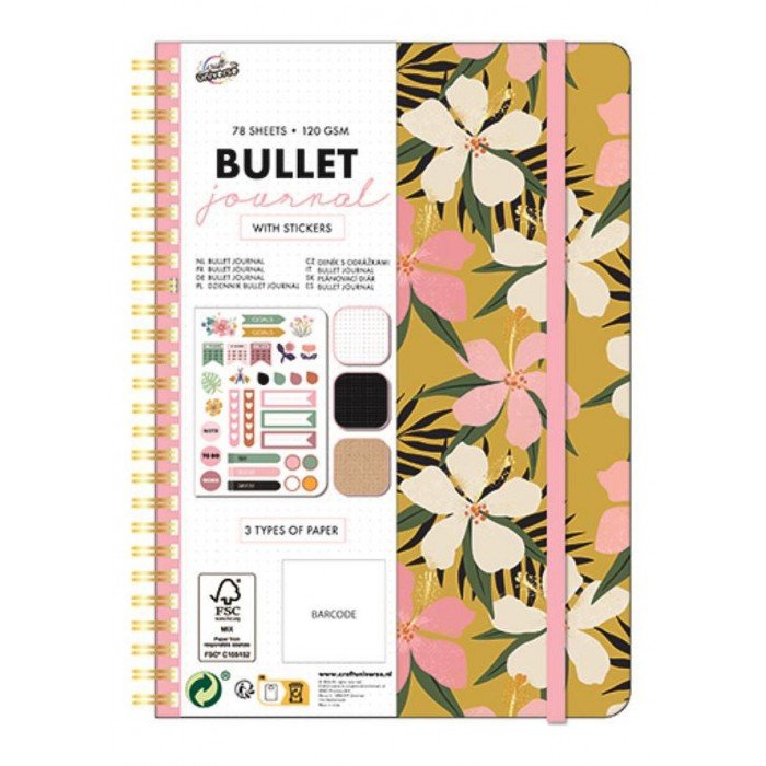 Bullet Journal, Blossom Mintás tervező füzet A5 matricával