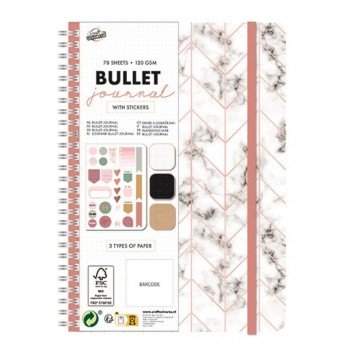 Bullet Journal, Marble Mintás tervező füzet A5 matricával Bullet Journal, Marble Mintás tervező füzet A5 matricával