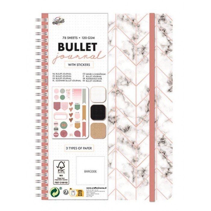 Bullet Journal, Marble Mintás tervező füzet A5 matricával