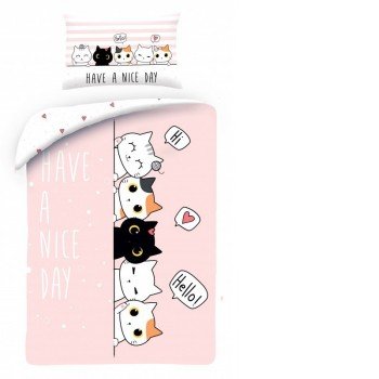 Cicás gyerek ágyneműhuzat 100×135cm, 40×60 cm Cicás gyerek ágyneműhuzat 100×135cm, 40×60 cm