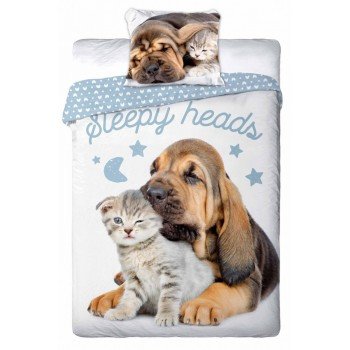 Cicás, Kutyás Sleepy ágyneműhuzat 140×200cm, 70×90 cm Cicás, Kutyás Sleepy ágyneműhuzat 140×200cm, 70×90 cm