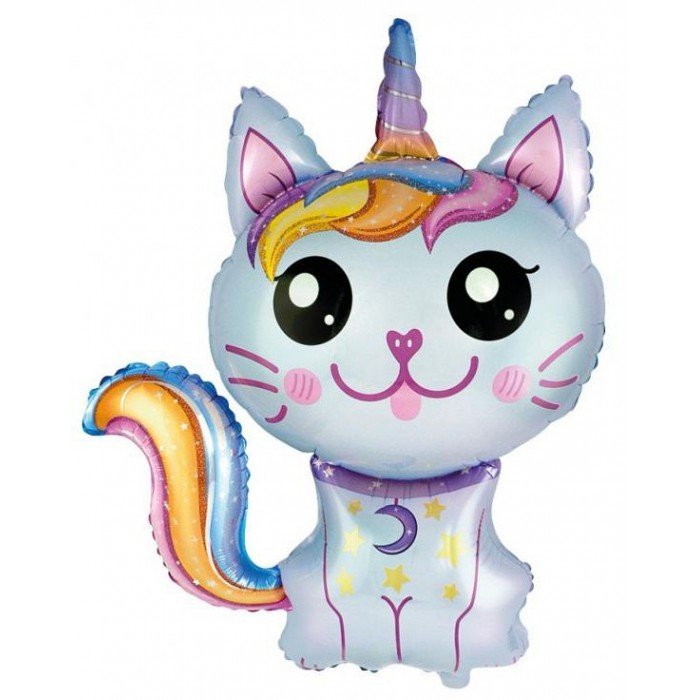 Magic Cat Blue, Cicás fólia lufi 61 cm