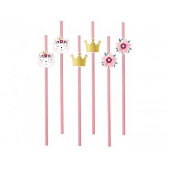 Cat, Cicás papír szívószál 6 db-os Cat, Cicás papír szívószál 6 db-os