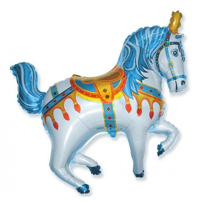 Circus Horse Blue, Lovas fólia lufi 61 cm