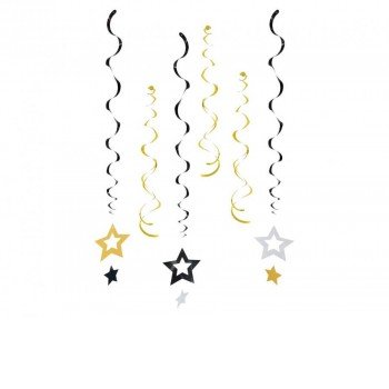Glitter Stars, Csillag szalag dekoráció 6 db-os szett Glitter Stars, Csillag szalag dekoráció 6 db-os szett