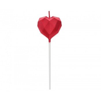 Diamond Heart Red, Szív tortagyertya, gyertya Diamond Heart Red, Szív tortagyertya, gyertya