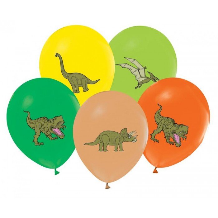 Dinosaurs, Dinoszaurusz léggömb, lufi 5 db-os 12 inch (30 cm)