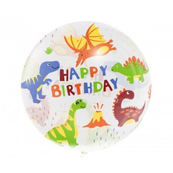Happy Birthday Dinosaur Aqua, Dinoszaurusz gömb fólia lufi 46 cm Happy Birthday Dinosaur Aqua, Dinoszaurusz gömb fólia lufi 46 cm