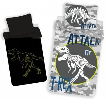 Dinoszaurusz sötétben világító ágyneműhuzat 140×200cm, 70x90 cm Dinoszaurusz sötétben világító ágyneműhuzat 140×200cm, 70x90 cm