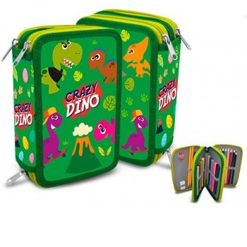 Dinoszaurusz Crazy tolltartó töltött 3 emeletes Dinoszaurusz Crazy tolltartó töltött 3 emeletes