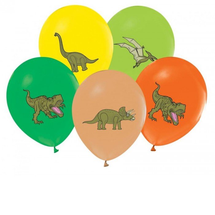 Dinosaurs, Dinoszaurusz léggömb, lufi 5 db-os 12 inch (30 cm)