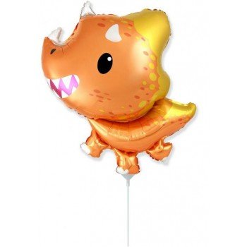 Baby Triceratops Orange, Dinoszaurusz fólia lufi 36 cm Baby Triceratops Orange, Dinoszaurusz fólia lufi 36 cm