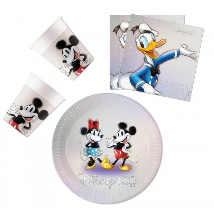 Disney 100 Donald party szett 36 db-os 23 cm-es tányérral