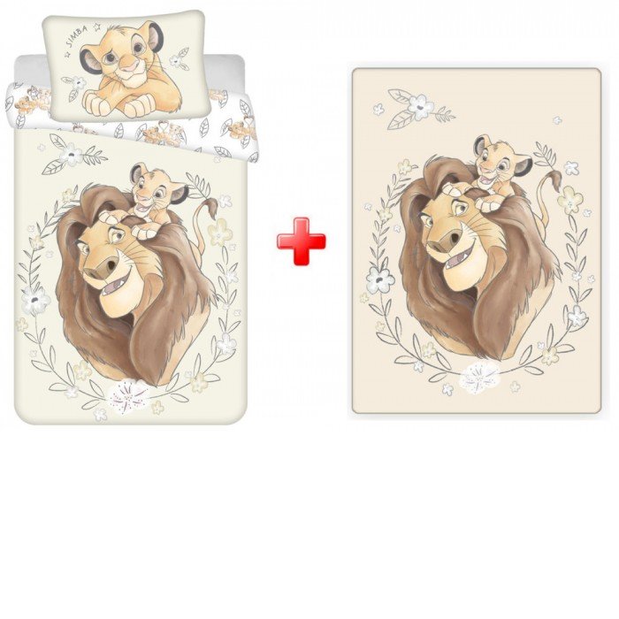 Disney Az Oroszlánkirály Simba gyerek ágyneműhuzat és polár takaró szett