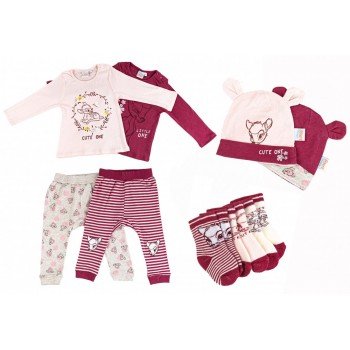 Disney Bambi baba póló, nadrág, zokni és sapka 9 db-os szett 74/80 cm Disney Bambi baba póló, nadrág, zokni és sapka 9 db-os szett 74/80 cm
