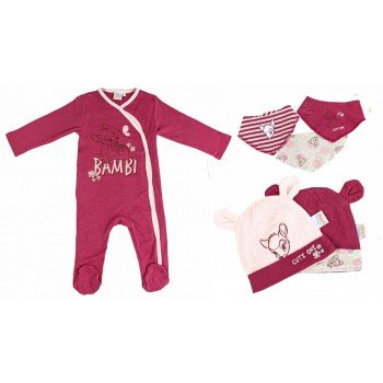 Disney Bambi baba rugdalózó + sapka és nyálkendő 6 db-os szett 86/92 cm Disney Bambi baba rugdalózó + sapka és nyálkendő 6 db-os szett 86/92 cm
