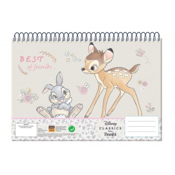 Disney Bambi Friends A/4 spirál vázlatfüzet, 30 lapos Disney Bambi Friends A/4 spirál vázlatfüzet, 30 lapos