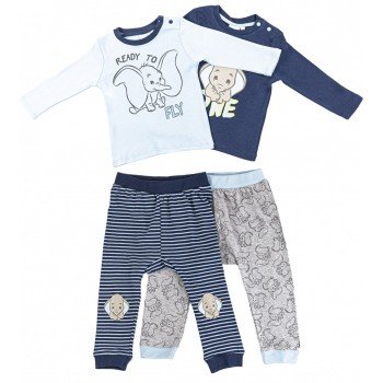 Disney Dumbo baba póló + nadrág 4 db-os szett 74/80 cm Disney Dumbo baba póló + nadrág 4 db-os szett 74/80 cm