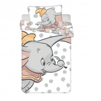 Disney Dumbo Dots gyerek ágyneműhuzat 100×135cm, 40×60 cm Disney Dumbo Dots gyerek ágyneműhuzat 100×135cm, 40×60 cm
