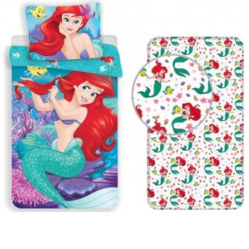 Disney Hercegnők, Ariel ágyneműhuzat és gumis lepedő szett