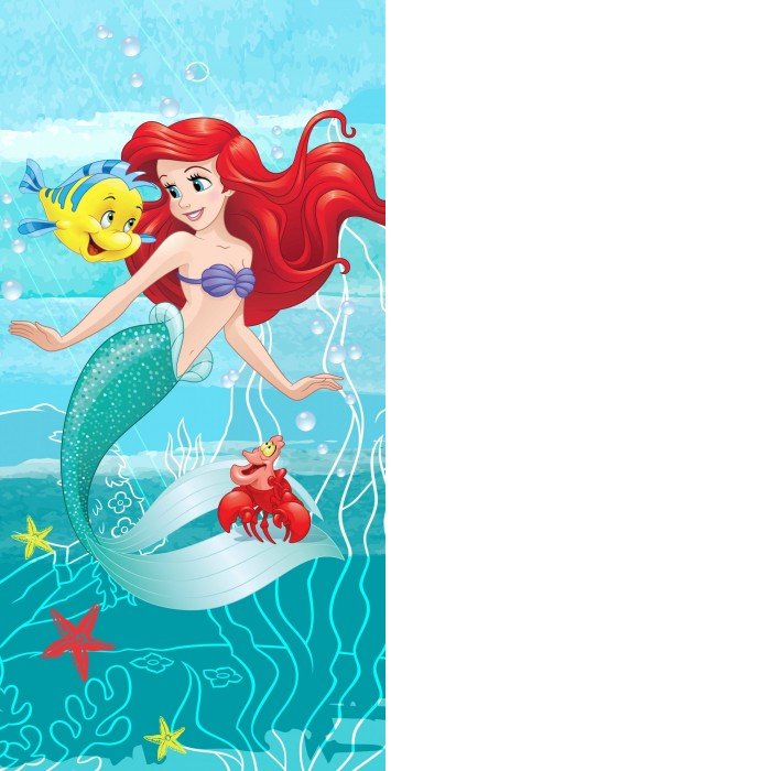 Disney Hercegnők, Ariel Friends fürdőlepedő, strand törölköző 70*140cm