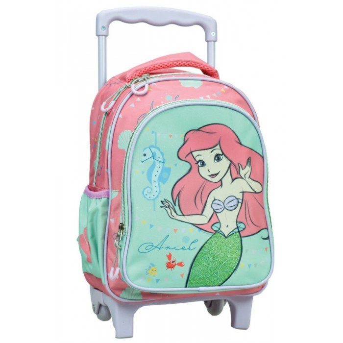 Disney Hercegnők Ariel gurulós ovis hátizsák, táska 30 cm