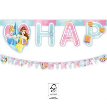 Disney Princess Live your Story, Hercegnők Happy Birthday felirat FSC 2 m