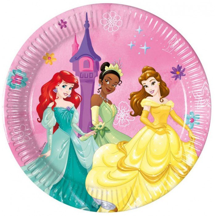 Disney Princess Live your Story Hercegnők papírtányér 8 db-os 20 cm FSC