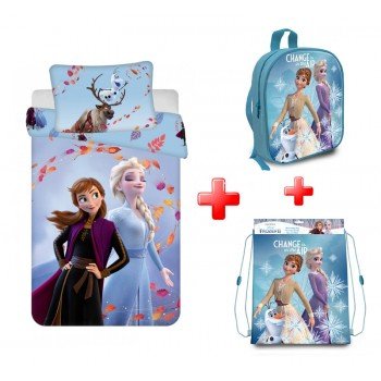 Disney Jégvarázs gyerek ágyneműhuzat, táska és tornazsák szett