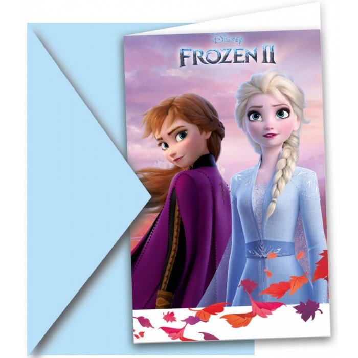 Disney Frozen II Leaf, Jégvarázs Party Meghívó 6 db-os